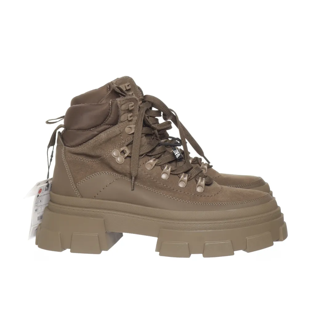 Zara - Schnürstiefel - Größe: 40 - Grün
