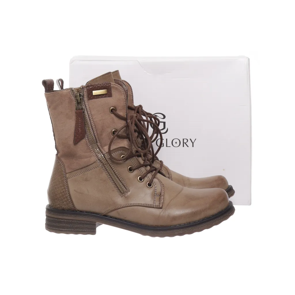 Lady Glory - Schnürstiefel - Damen - Größe: 39 - Braun