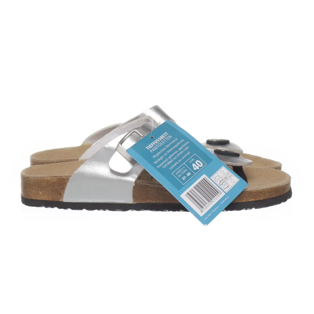 Nature Comfort - Pantoletten - Damen - Größe: 40 - Silber