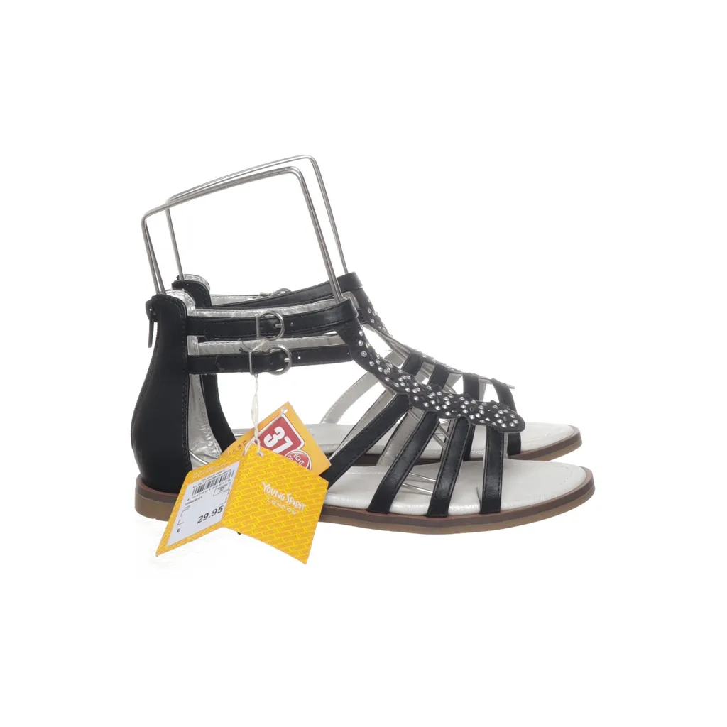 Young Spirit - Gladiator-Sandalen - Damen - Größe: 38 - Schwarz
