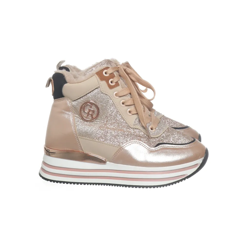 Cr - Schnürstiefel - Damen - Größe: 36 - Rose Gold
