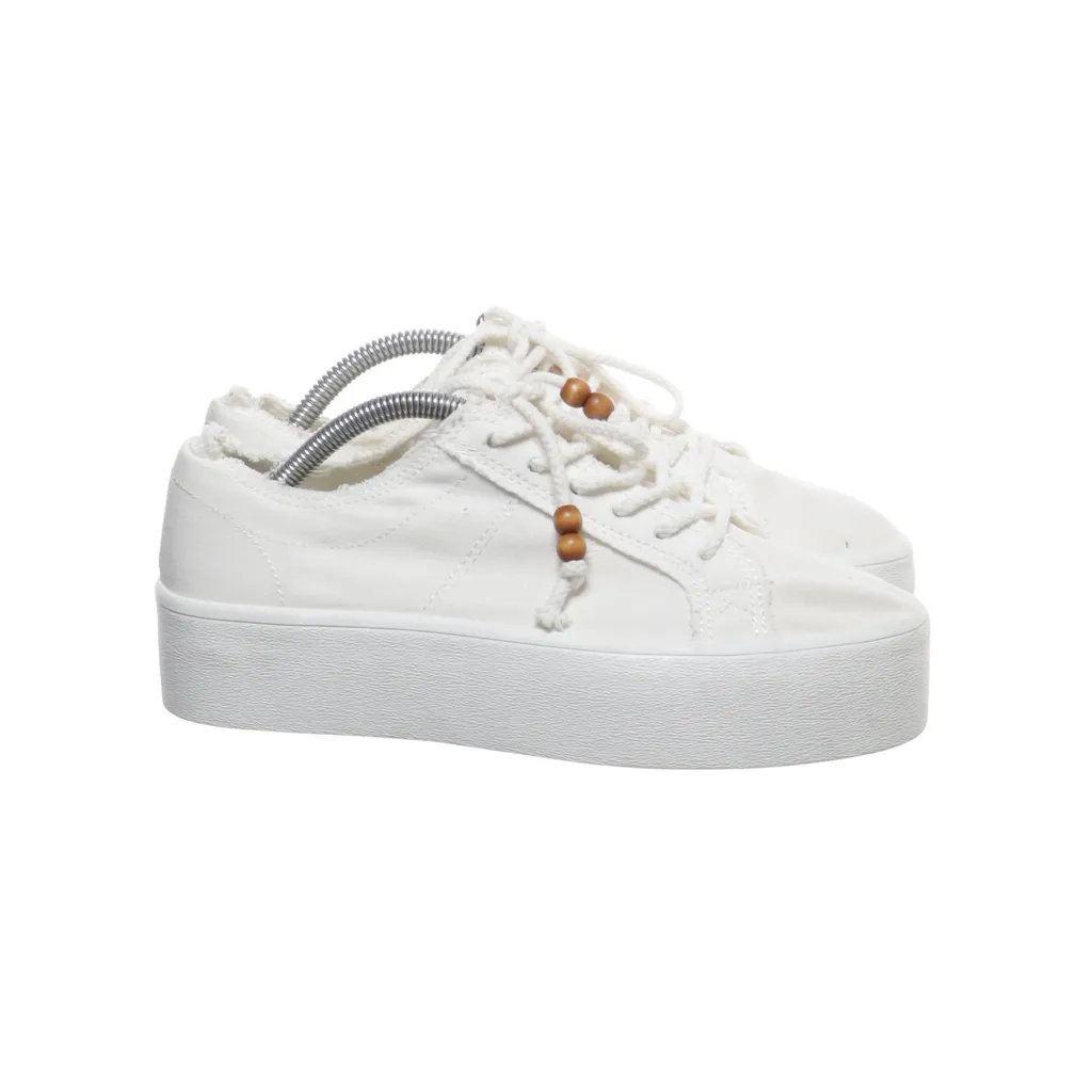 Pull & Bear - Canvas Sneaker - Damen - Größe: 37 - Weiß