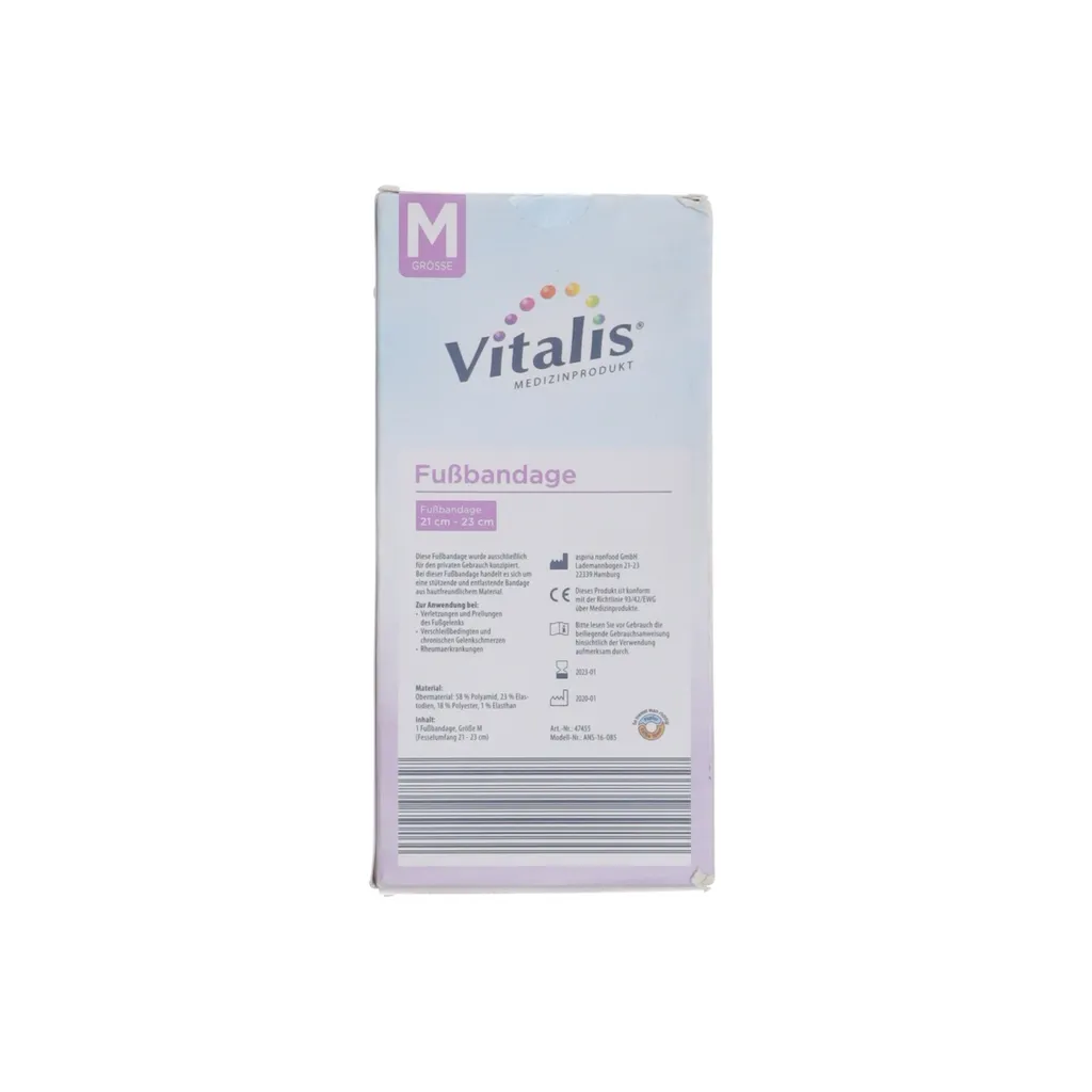 Vitalis - Fußgelenkstütze - Größe: M - Grau