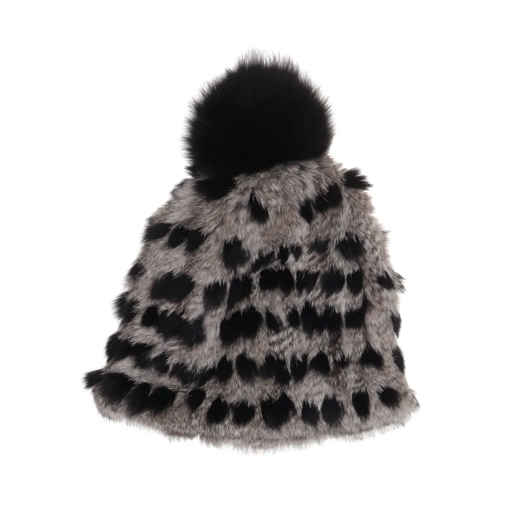 DF - Pelzmütze - Damen - Größe: ONE SIZE - Grau