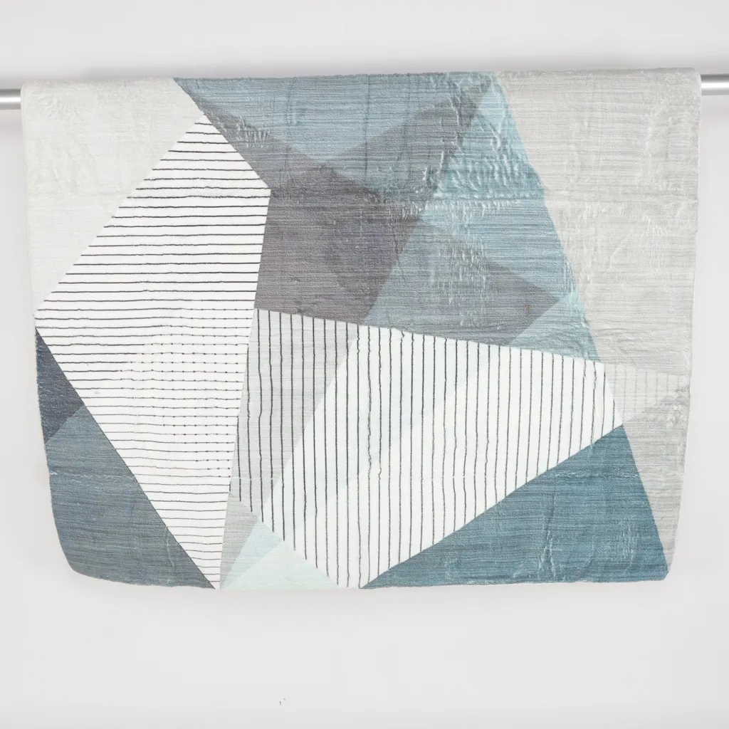 ASIinnsy - Kurzflor-Teppich - Blau