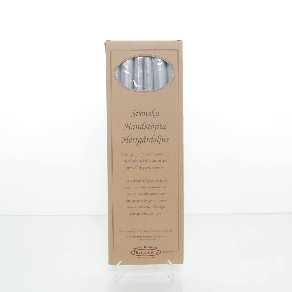 Svenska Handstöpta Herrgårdsljus - Kerze - Silber