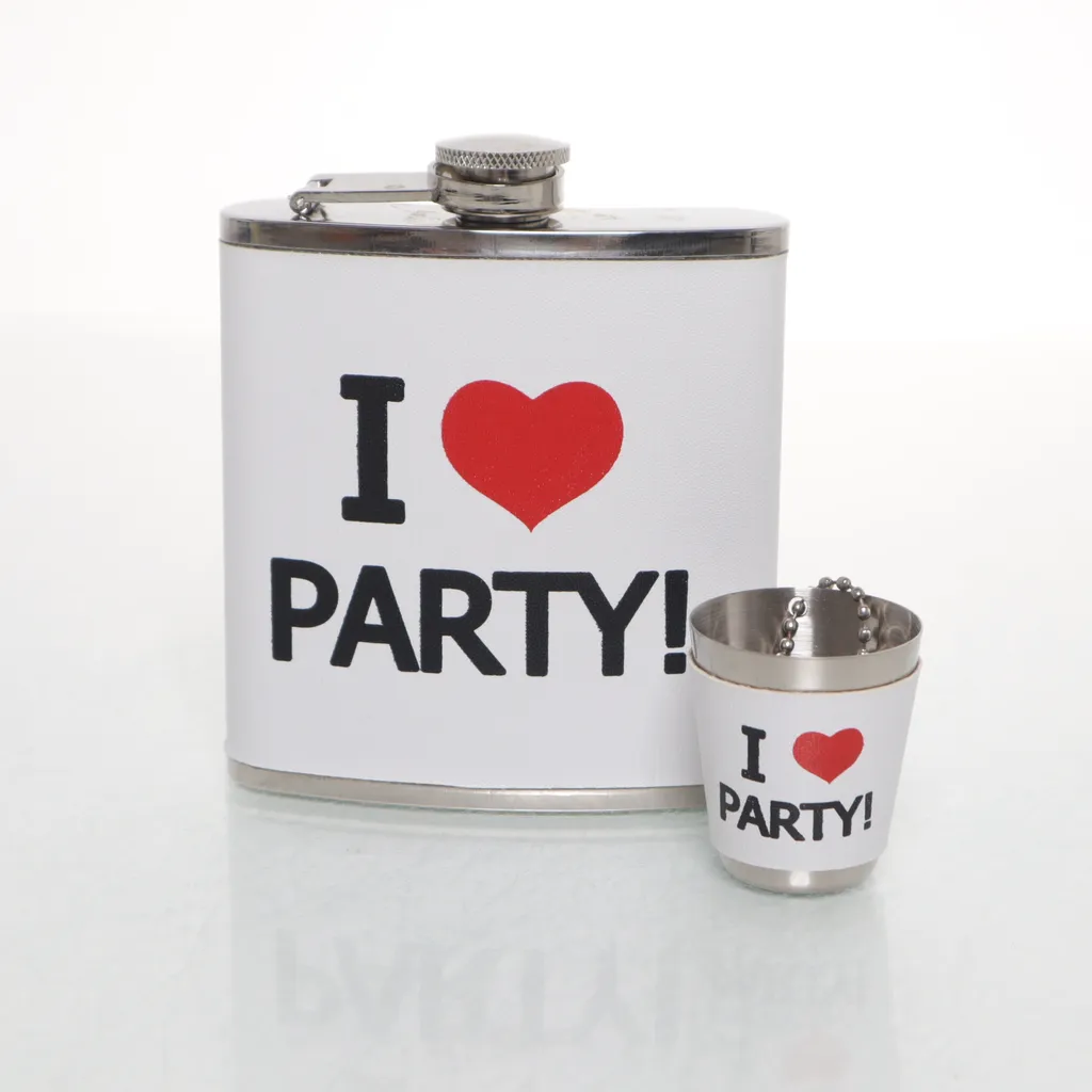 Party - Flachmann - Weiß
