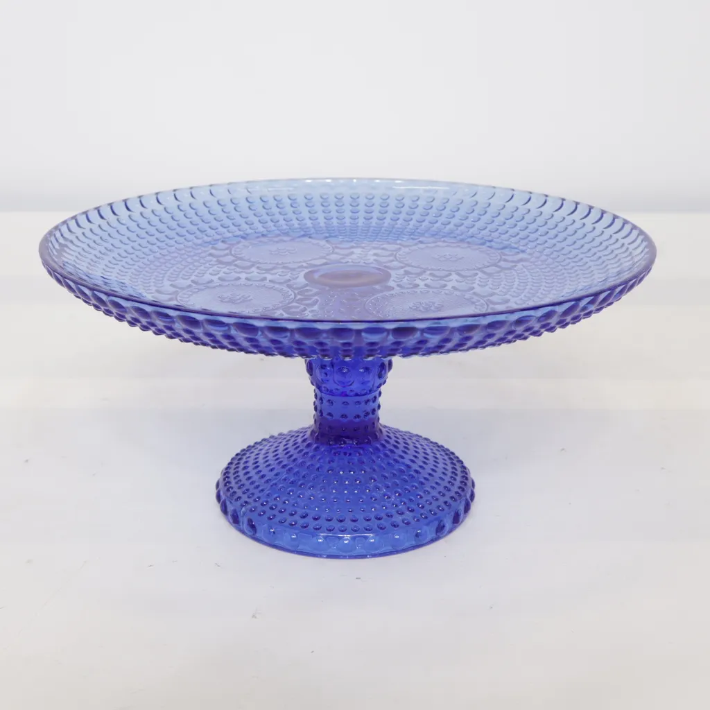 Riihimäen Lasi - Tortenständer - Blau