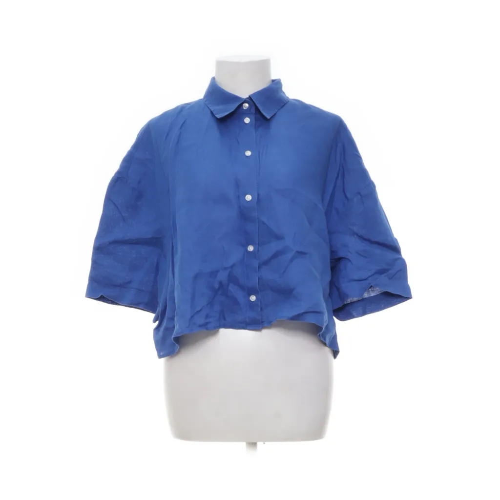 H&M Premium Quality - Kurzarmhemd - Damen - Größe: M - Blau