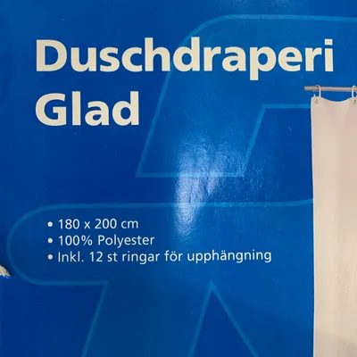 Duschdraperi (Vit, Svart) från Rusta Polyester thumbnail 4