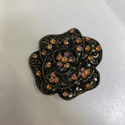 Brosch (Brun, Flerfärgad) Okänd metall