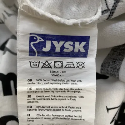 Påslakan (Vit, Svart) från Jysk Bomull thumbnail 3