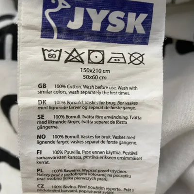 Påslakan (Vit, Svart) från Jysk Bomull thumbnail 4