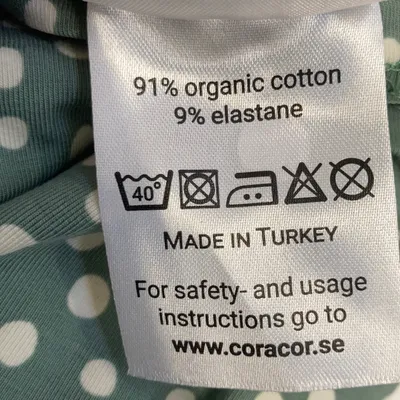 Babyfilt (Grön, Vit) från Coracor Ekologisk bomull, Elastan thumbnail 4