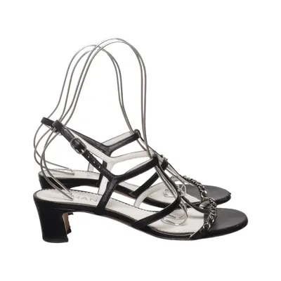 High heel sandals (Black) from Chanel Leather