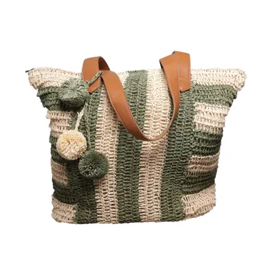 Strandväska (Grön, Beige)