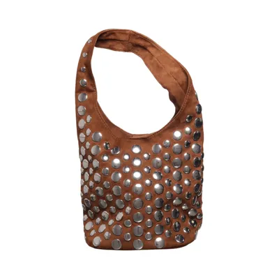 Shoulder-bag (Brown, Silver) from Stradivarius Polyester
