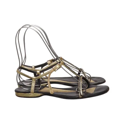 Sandals (Black, Gold) from Vittorio Leather