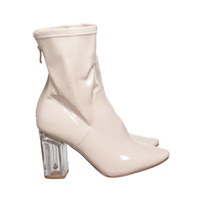 Heeled boots (Beige) from Secret Faux leather