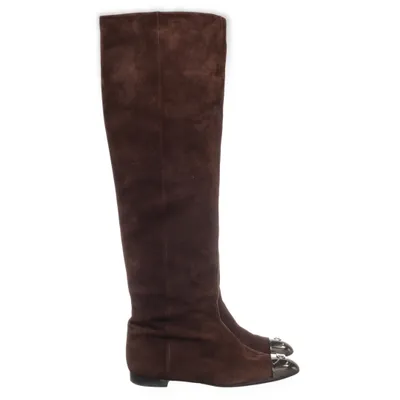 Stövlar (Metal Toe Suede Boots) från Chanel Mocka