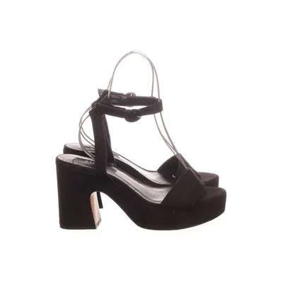 High heel sandals (Black) from Mango Faux suede