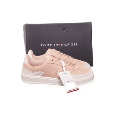 Baskets (TH Heritage Court Sneaker Leather) de Tommy Hilfiger Cuir, Daim