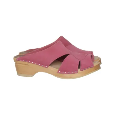 Clogs (Pink) from Troentorp Leather, Suede