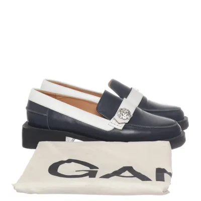 Loafers (Blue, White) from Ganni Leather