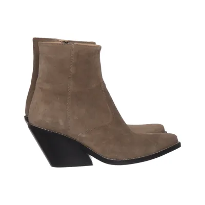 Heeled boots (Beige) from Henry Kole Leather