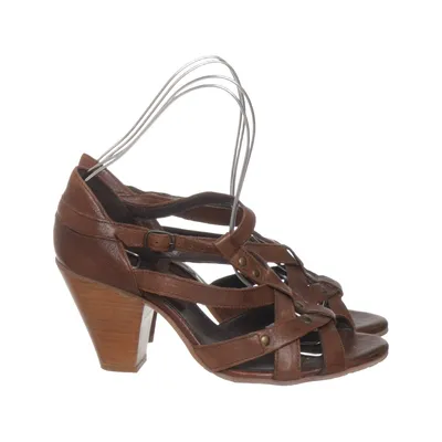 High heel sandals (Brown) from Roots Leather