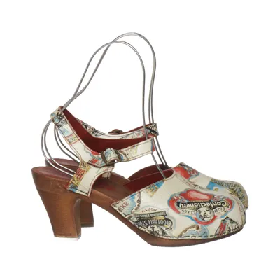 Clogs (White, Multicolored) from Sanita Leather