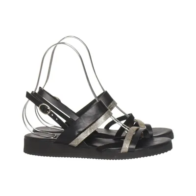 Sandalen (Zwart, Zilver) van Kiomi Leer
