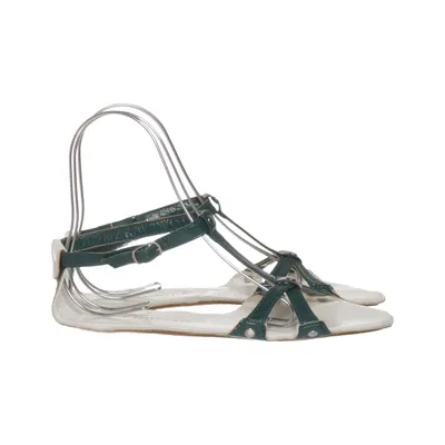Sandals (Green, White) from Lise Lindvig Leather