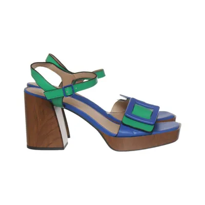 High heel sandals (Green, Blue, Brown) from Catwalk Polyurethane