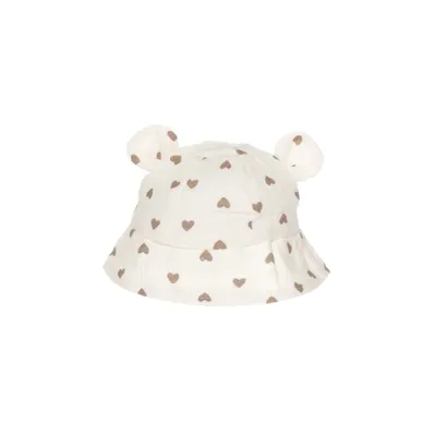 Bucket hat (White, Brown) from Rammelaartje