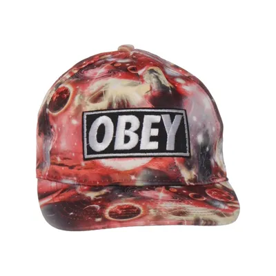 Baseballkeps (Röd, Flerfärgad) från Obey Akryl, Ull