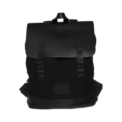 Backpack (Black) from Gaston Luga Cotton, Polyurethane
