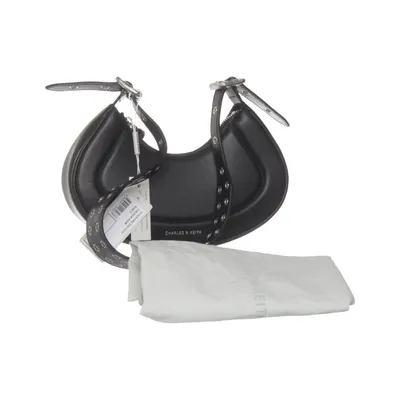 Shoulder-bag (Black) from Charles & Keith Polyurethane, Recycled cotton, Recycled polyester