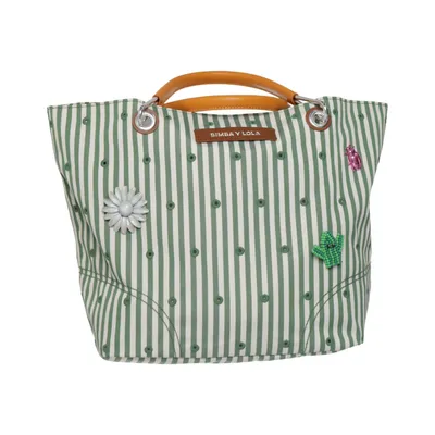 Canvas tas (Groen, Wit, Bruin) van Bimba y Lola Leer, Polyester