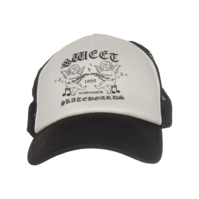 Trucker pet (Zwart, Wit) van Sweetskateboards