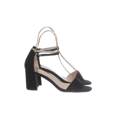High heel sandals (Black) from About You Faux suede