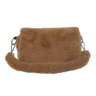 Handväska (Brun) från Topshop Pälsimitation, Polyester