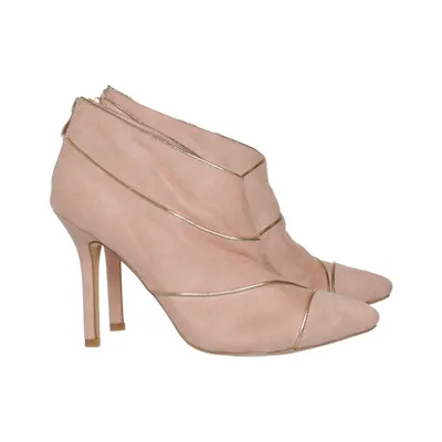 Heeled boots (Pink, Gold) from Belle Women Faux suede