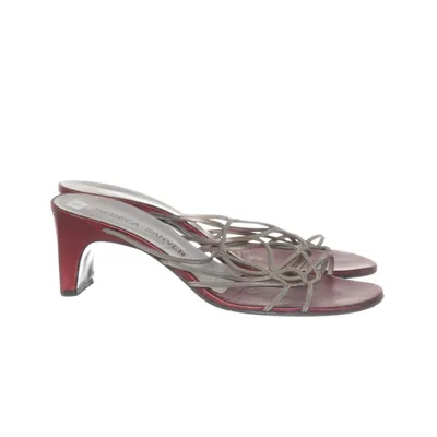 Mules (Silver, Red) from Rebeca Sanver