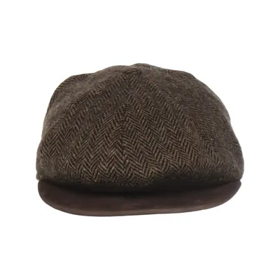Flat cap (Brown) from Allison Polyester, Wool