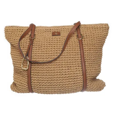 Strandtas (Leather-Trim Straw Large Tote Bag ) van Lauren Ralph Lauren Leer, Hennep