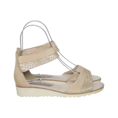 Sandals (Beige, Gold) from Marco Tozzi Leather