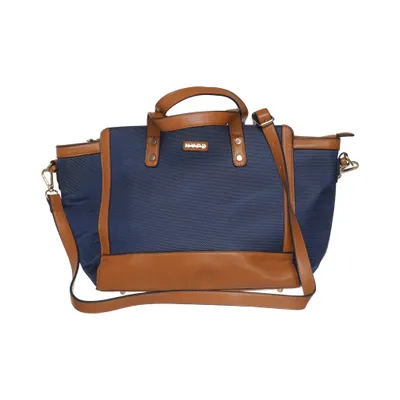 Handbag (Blue, Brown) from NYPD Polyester, Polyurethane