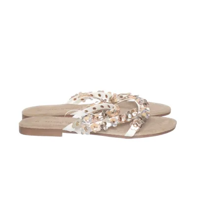 Mules (Blanc, Argent, Or rose) de Marco Tozzi Cuir