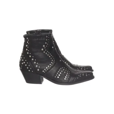 Heeled boots (Black, Silver) from Apple of Eden Leather